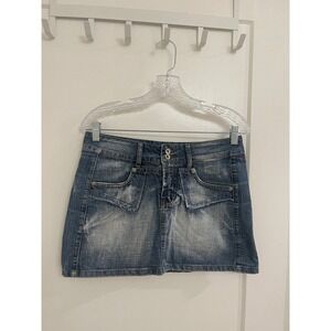 Vintage Y2K Euro Italian Obvietto Mini Skirt Grunge Streetwear Denim